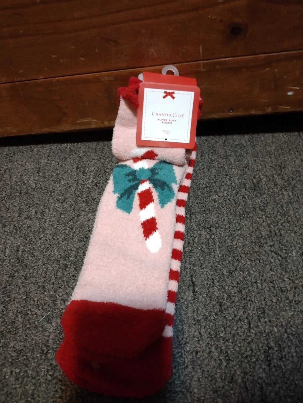 Charter Club Women's Super Soft Fuzzy Holiday Socks